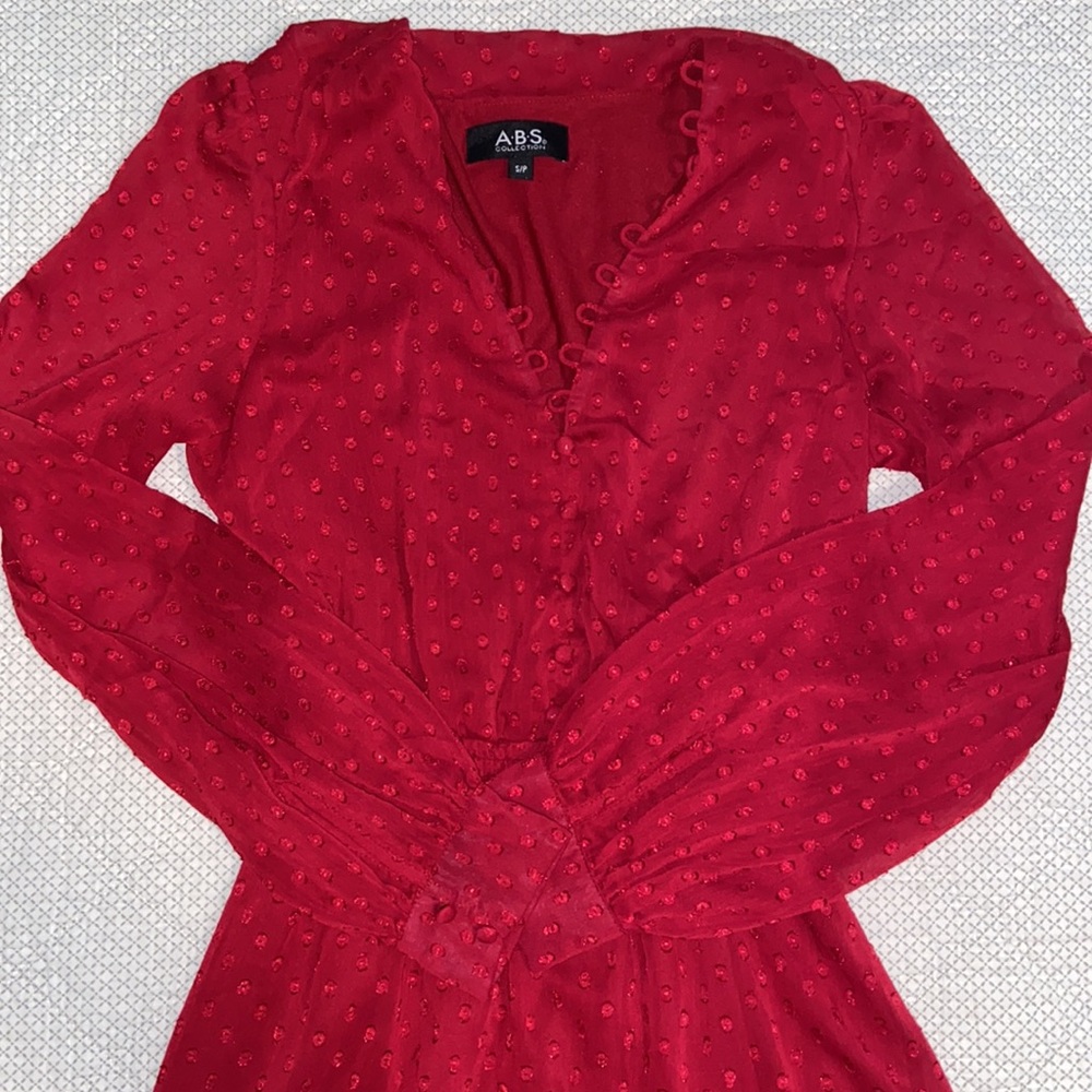 ABS maroon dress small petite - Picture 4 of 5